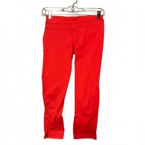 Lululemon Bright Coral Orange Cropped Zip Leggings